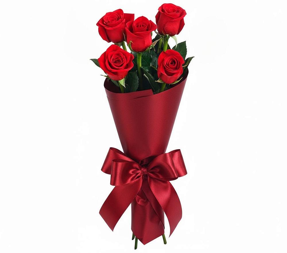 Букет 5 Красных роз Эдлесс Лав в Великих Луках
