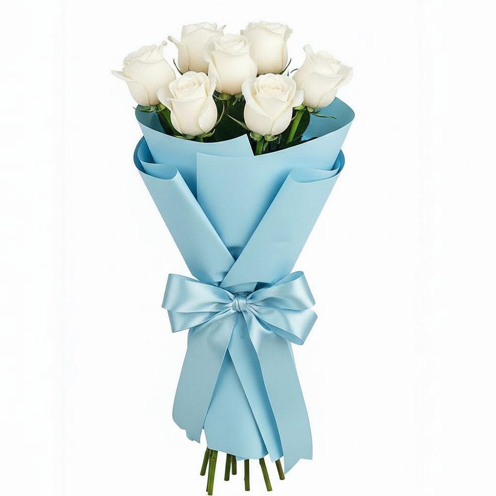 Букет 7 белых роз Проуд в Великих Луках
