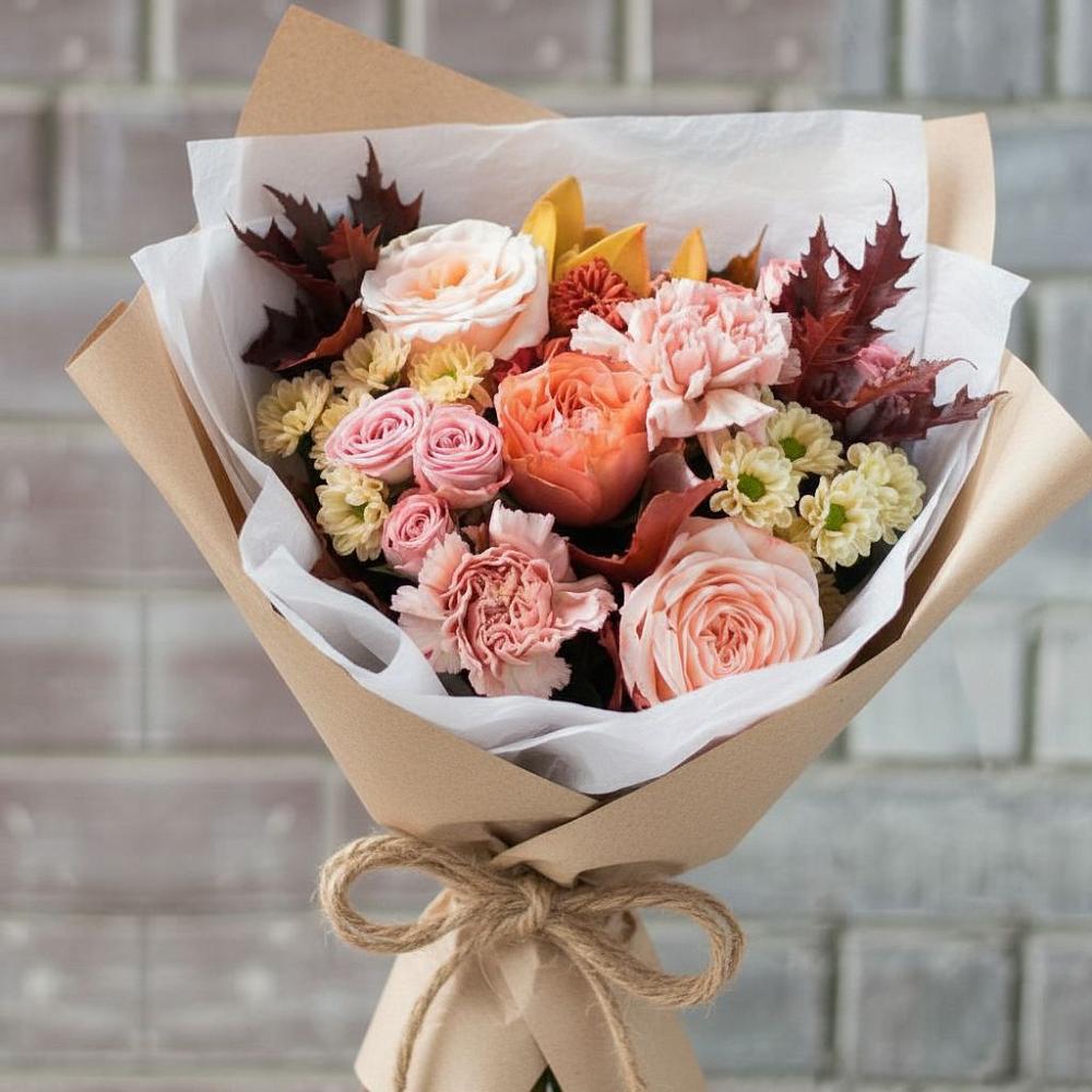 Букет цветов из: Гвоздики, Хризантемы и Розы в Великих Луках