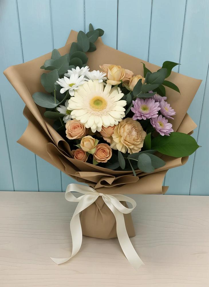 Букет цветов из: Герберы и Хризантемы в Великих Луках
