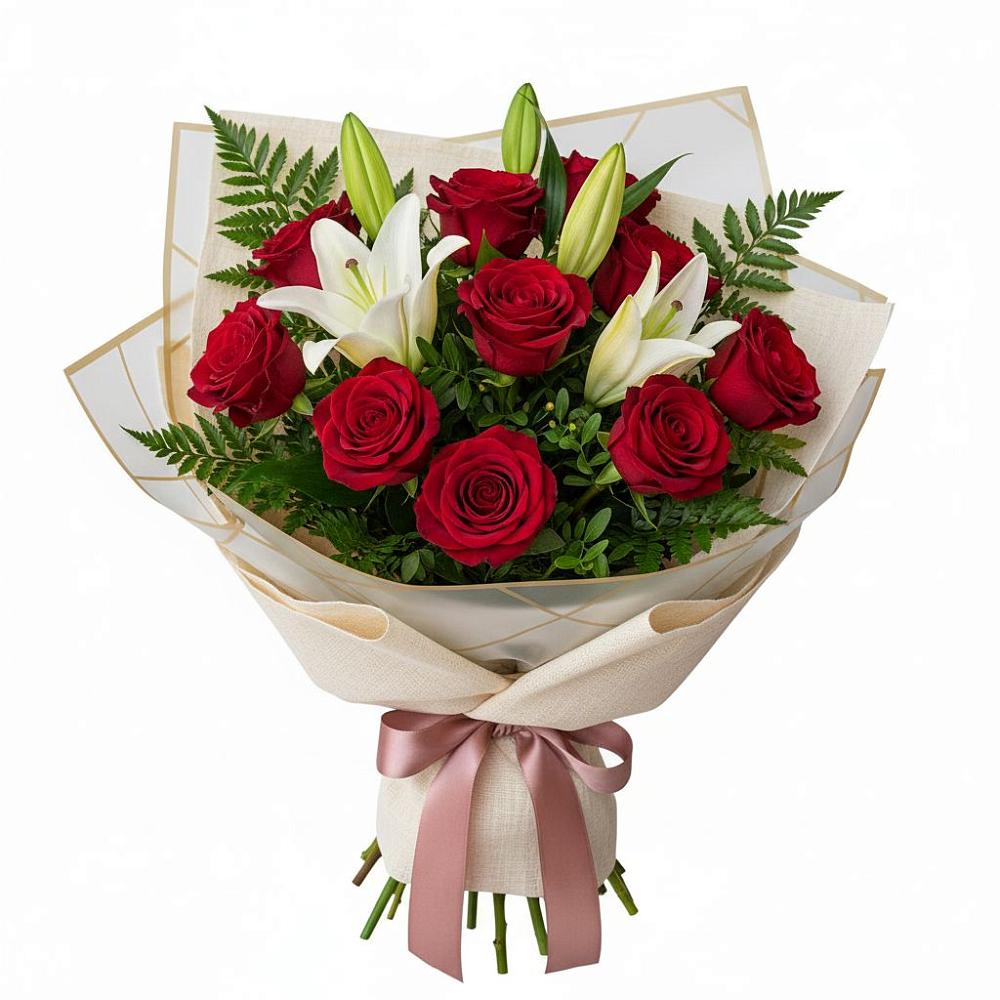 Букет цветов из: Лилии и Розы в Великих Луках