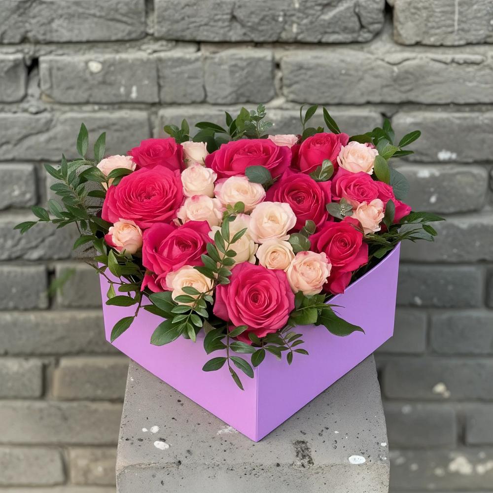 Цветочная композиция из Розы в коробке в Великих Луках