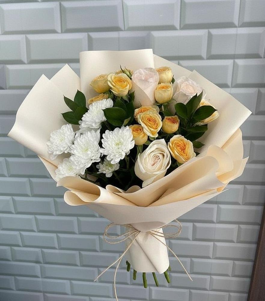 Букет цветов из: Розы и Хризантемы в Великих Луках