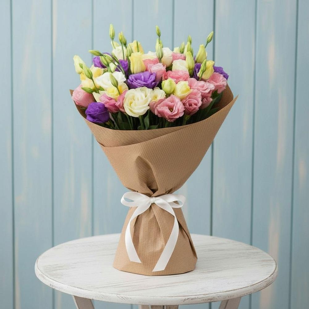 Букет цветов из: Лизиантусы в Великих Луках