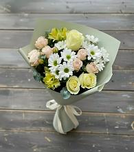 Букет цветов из:  Альстромерии, Розы и Хризантемы в Великих Луках