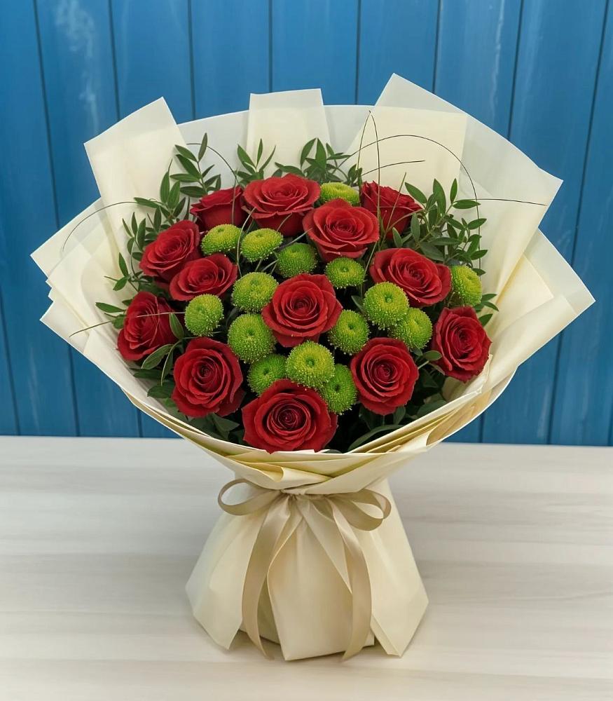 Букет цветов из: Розы и Хризантемы в Великих Луках