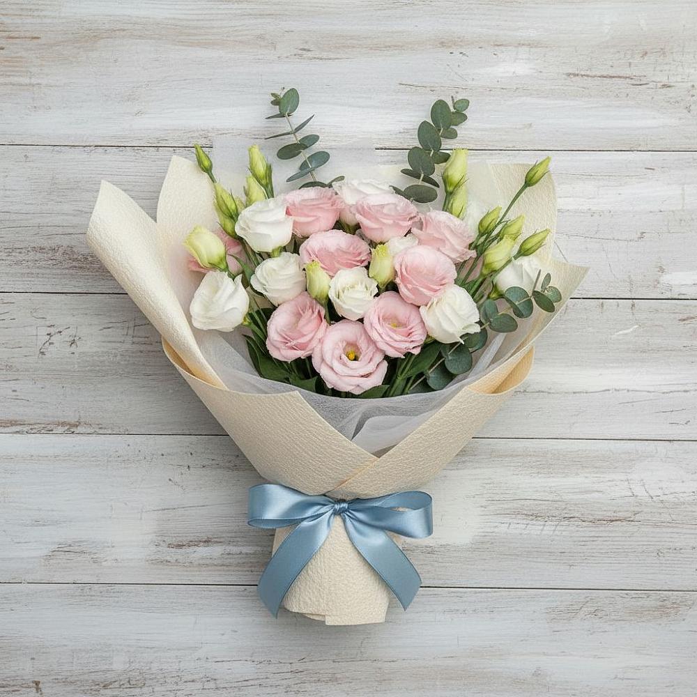 Букет цветов из: Лизиантусы в Великих Луках